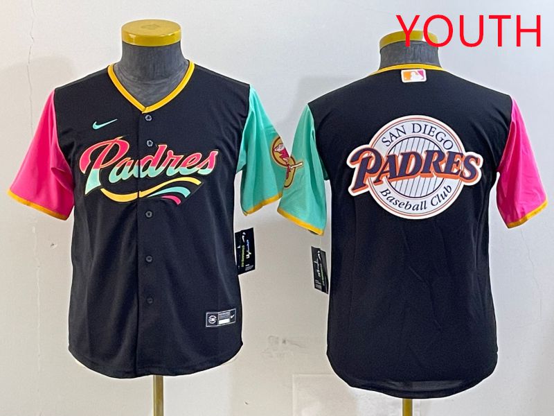 Youth San Diego Padres Blank Black City Edition Game 2025 Nike MLB Jersey style 11->youth mlb jersey->Youth Jersey